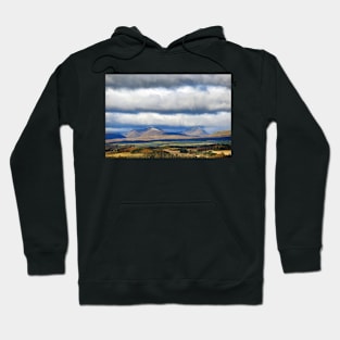 Over the fields to the Highland mountains beyond Hoodie